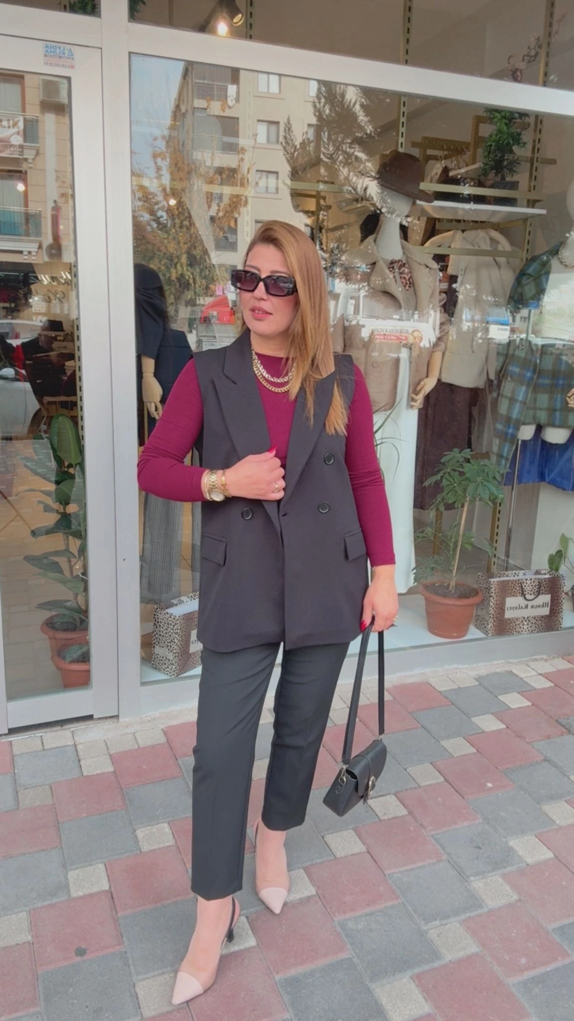 Crep Cep Kapaklı Yelek - Siyah