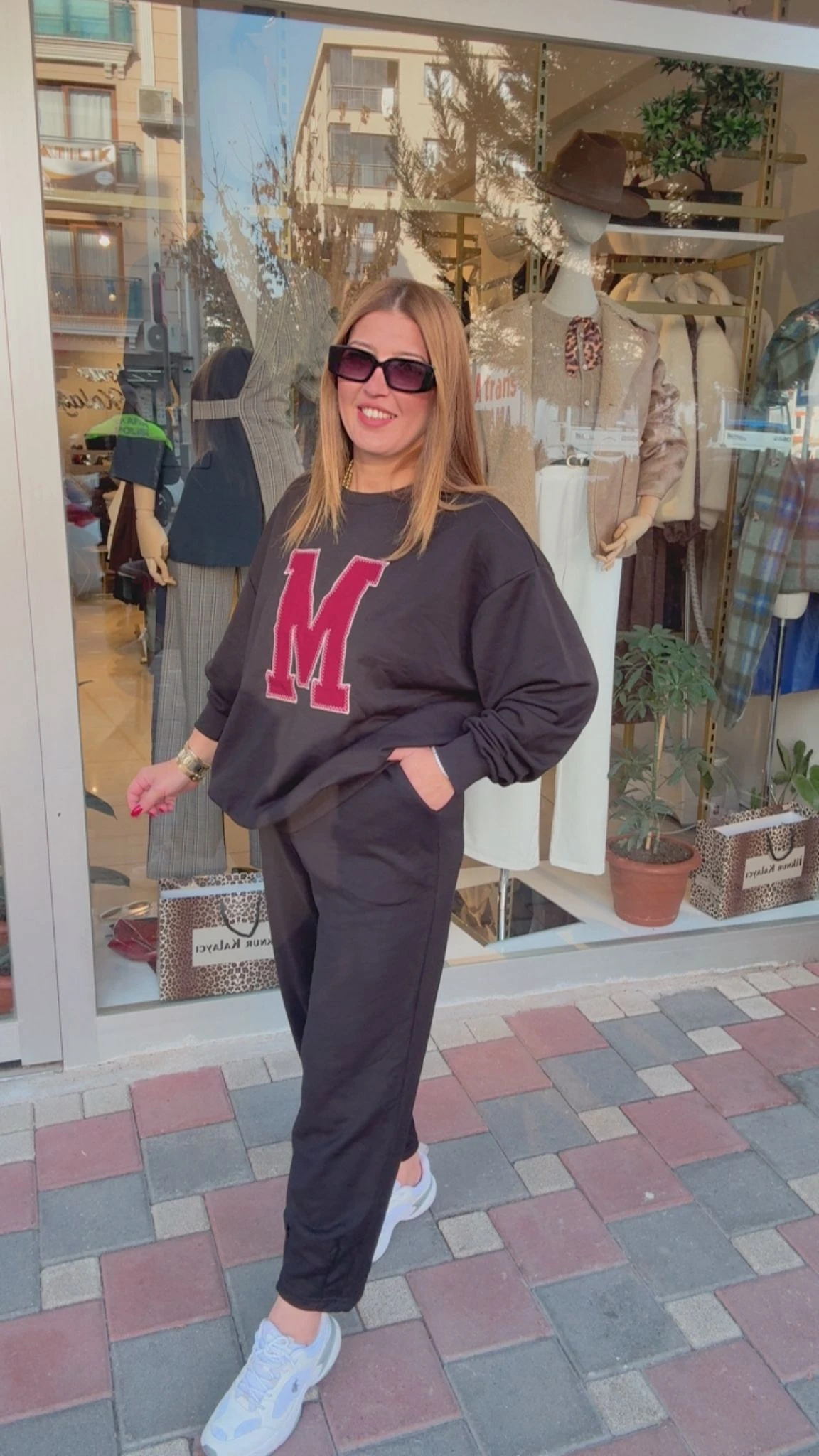 Harfli Eşofman Takım - Siyah