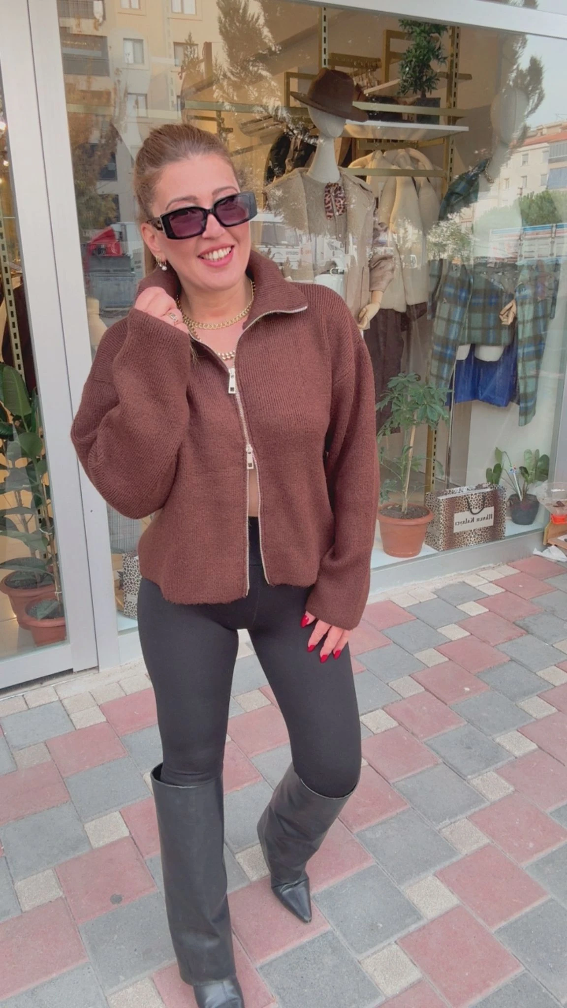 Çift Fermuarlı Hırka