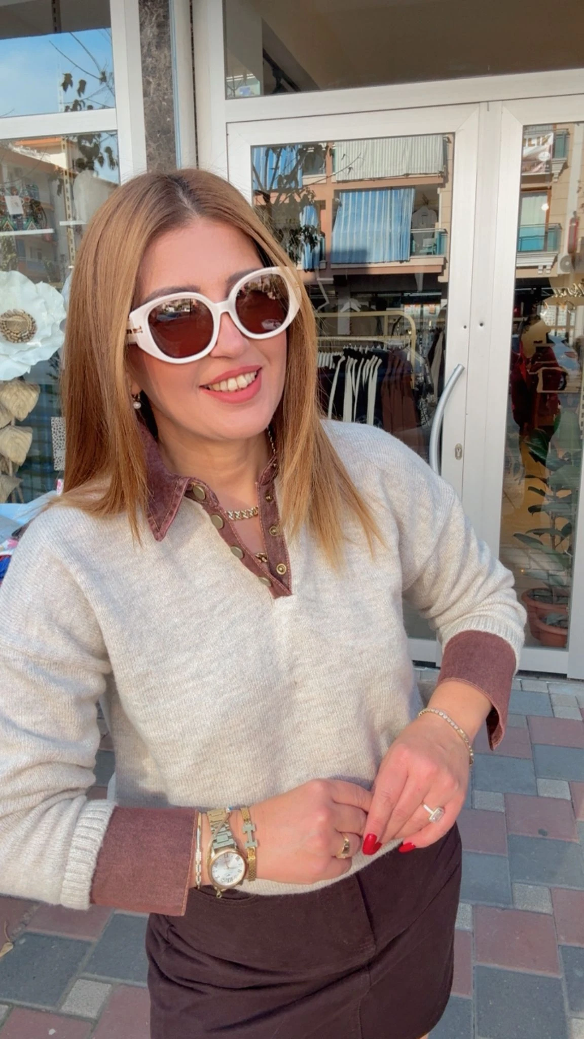 Kot Detaylı Triko Kazak