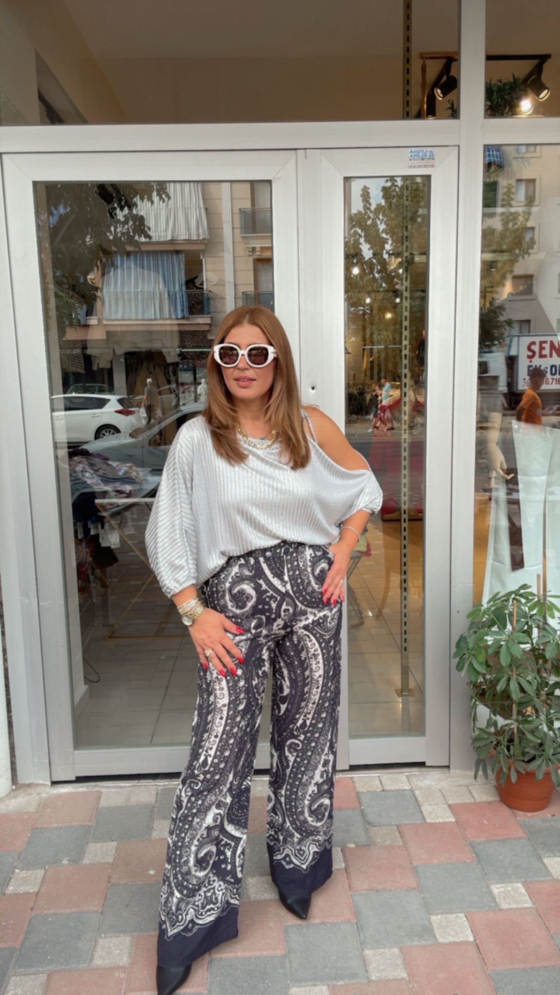 Desenli Pantolon - Antrasit