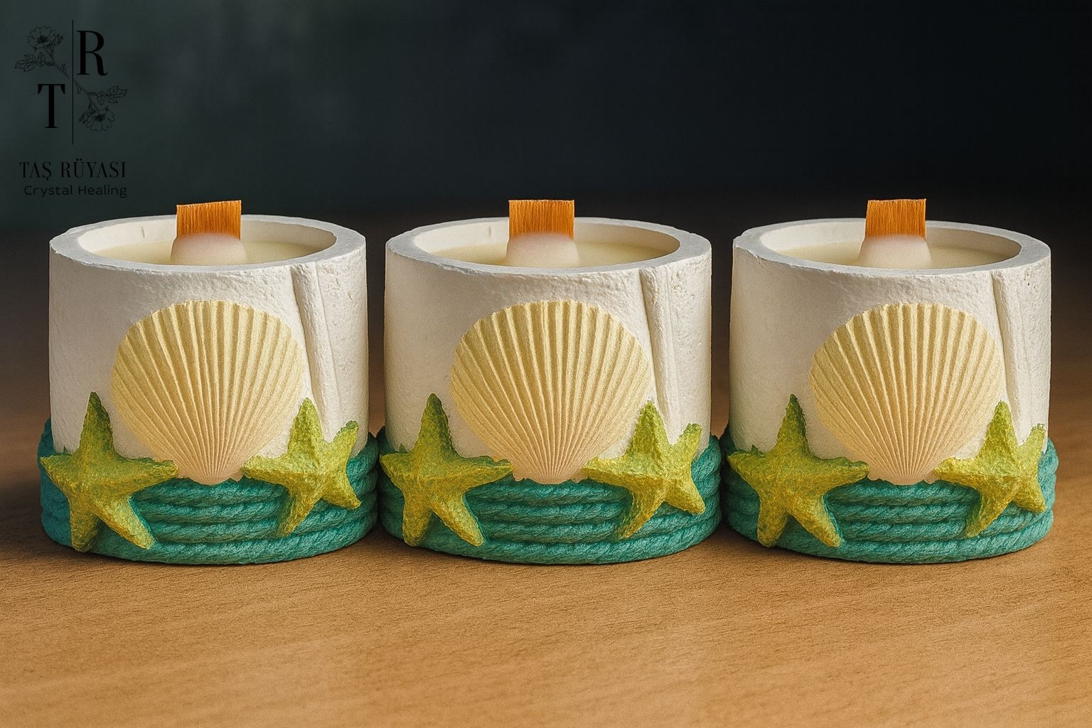 Deniz Temalı 3'lü Soya Wax Mum