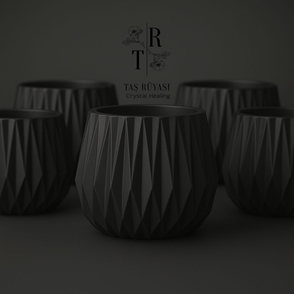 Geometrik Tasarım Beton Mumluk