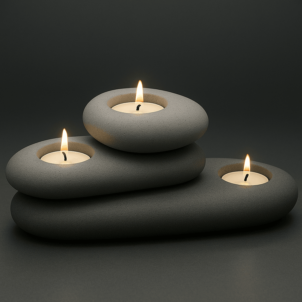 3'lü Tealight Ovoid Mumluk Set