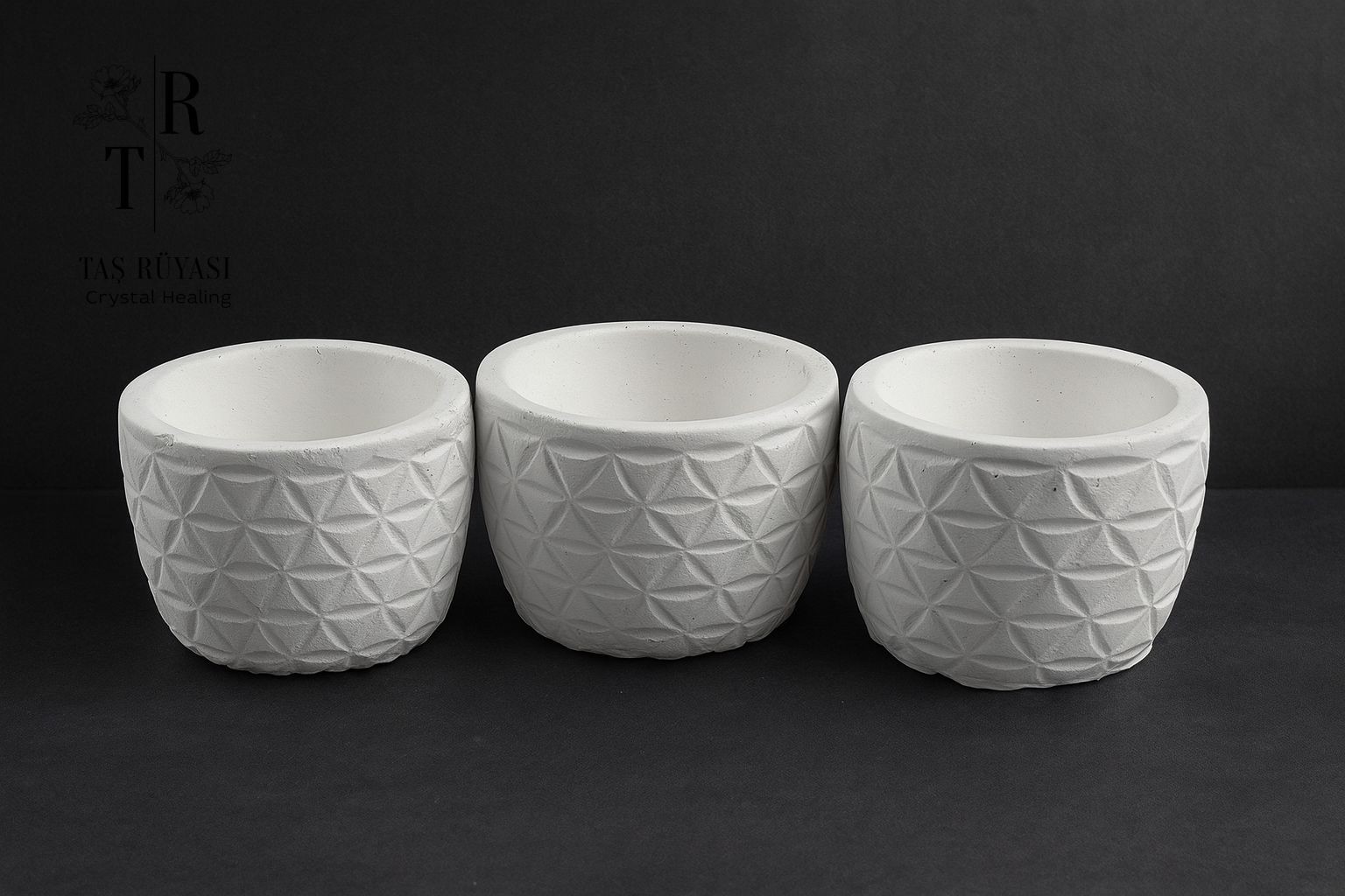 3'lü Beton Saksı 8 cm