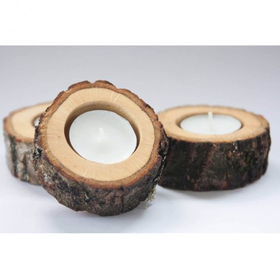 Odun Dilimi Tealight Mumluk