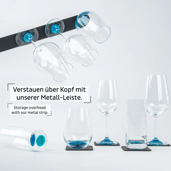 2 X Kristal Cam Şarap Bordeaux (0,65 L) Mıknatıslı + 2 X Metal-nano-jel-pad