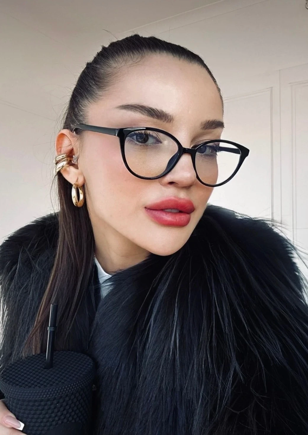 Viyole Mavi Işık Korumalı Gözlük - siyah