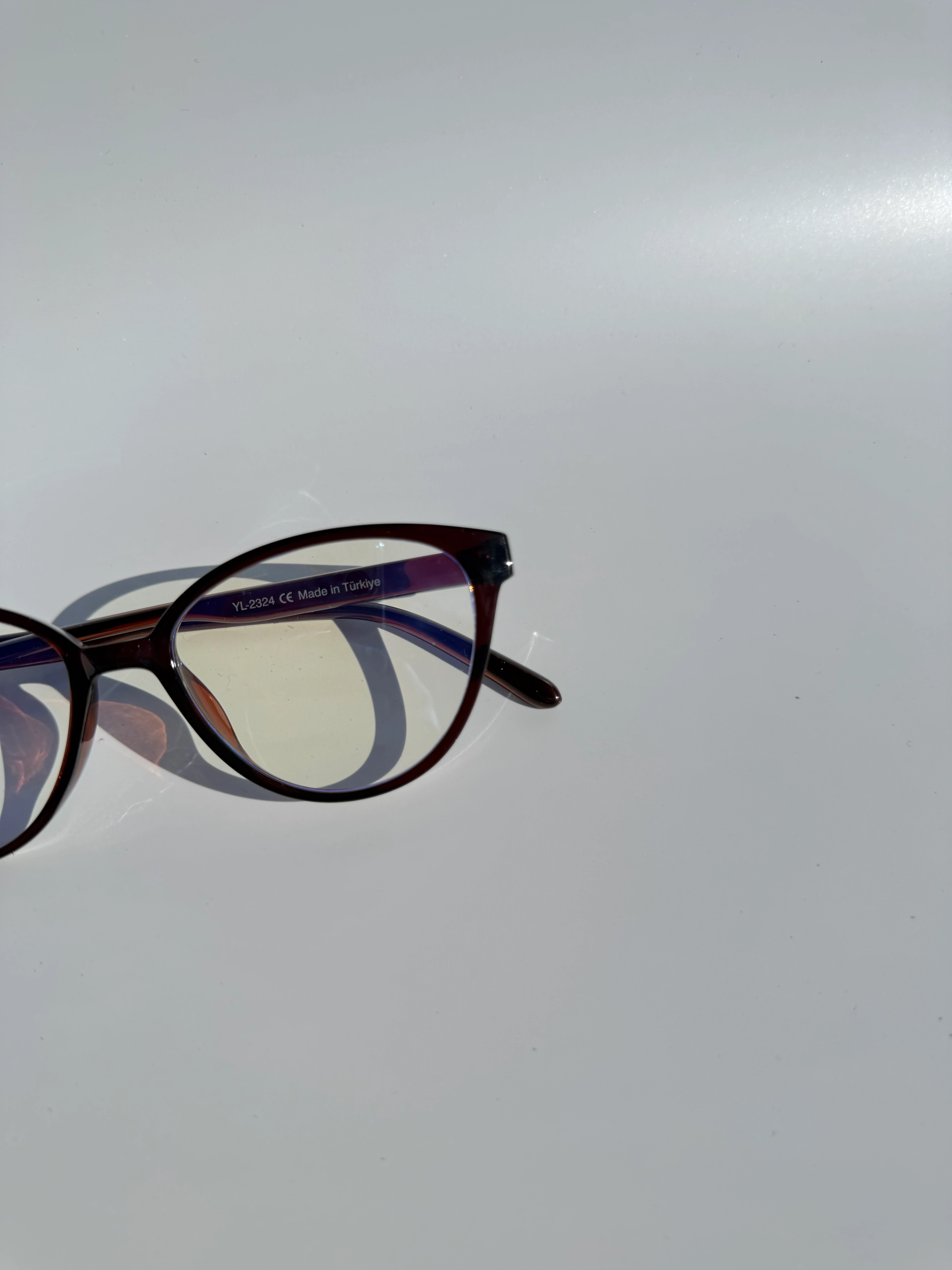 Viyole Mavi Işık Korumalı Gözlük - kahverengi