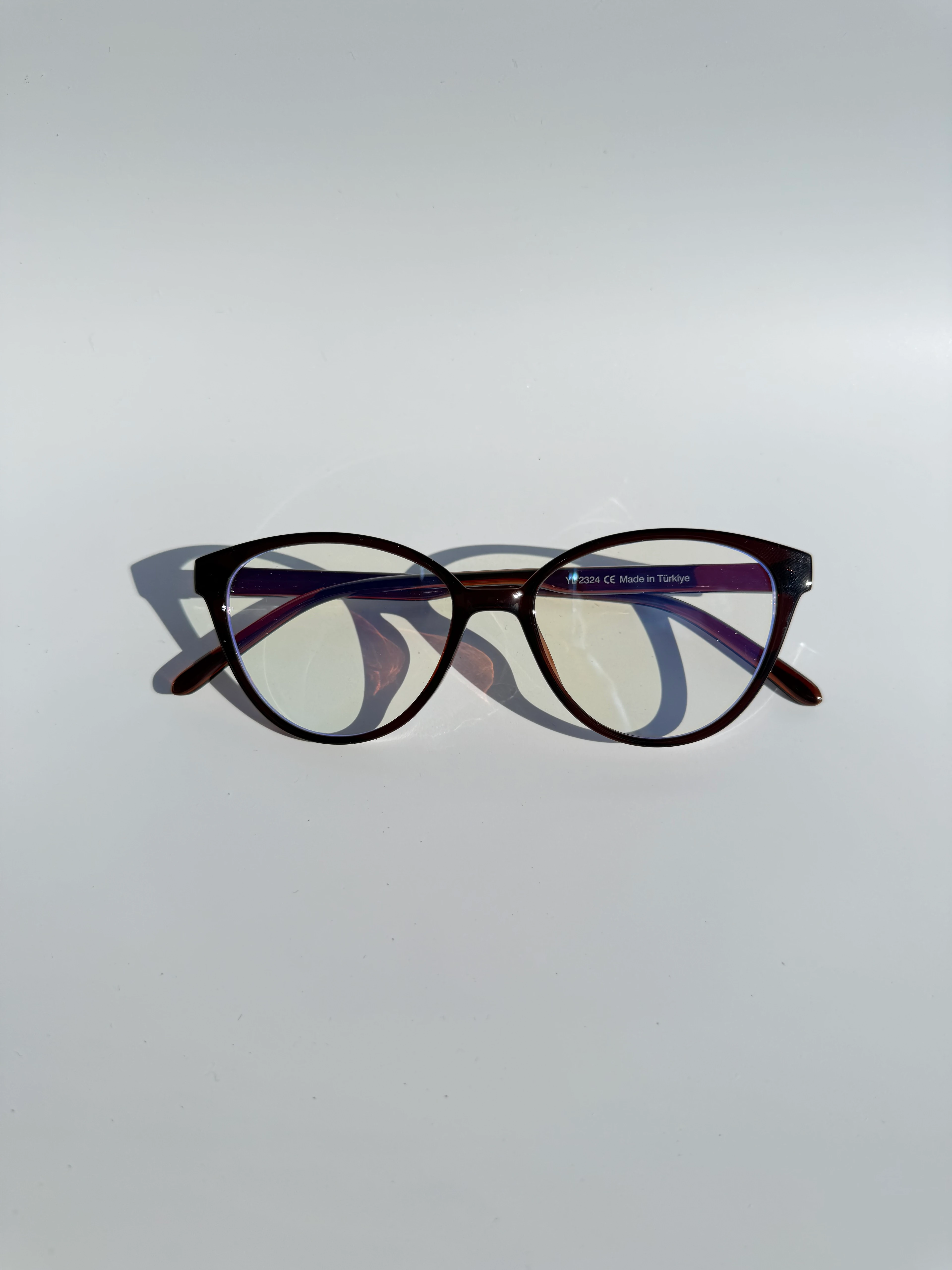 Viyole Mavi Işık Korumalı Gözlük - kahverengi