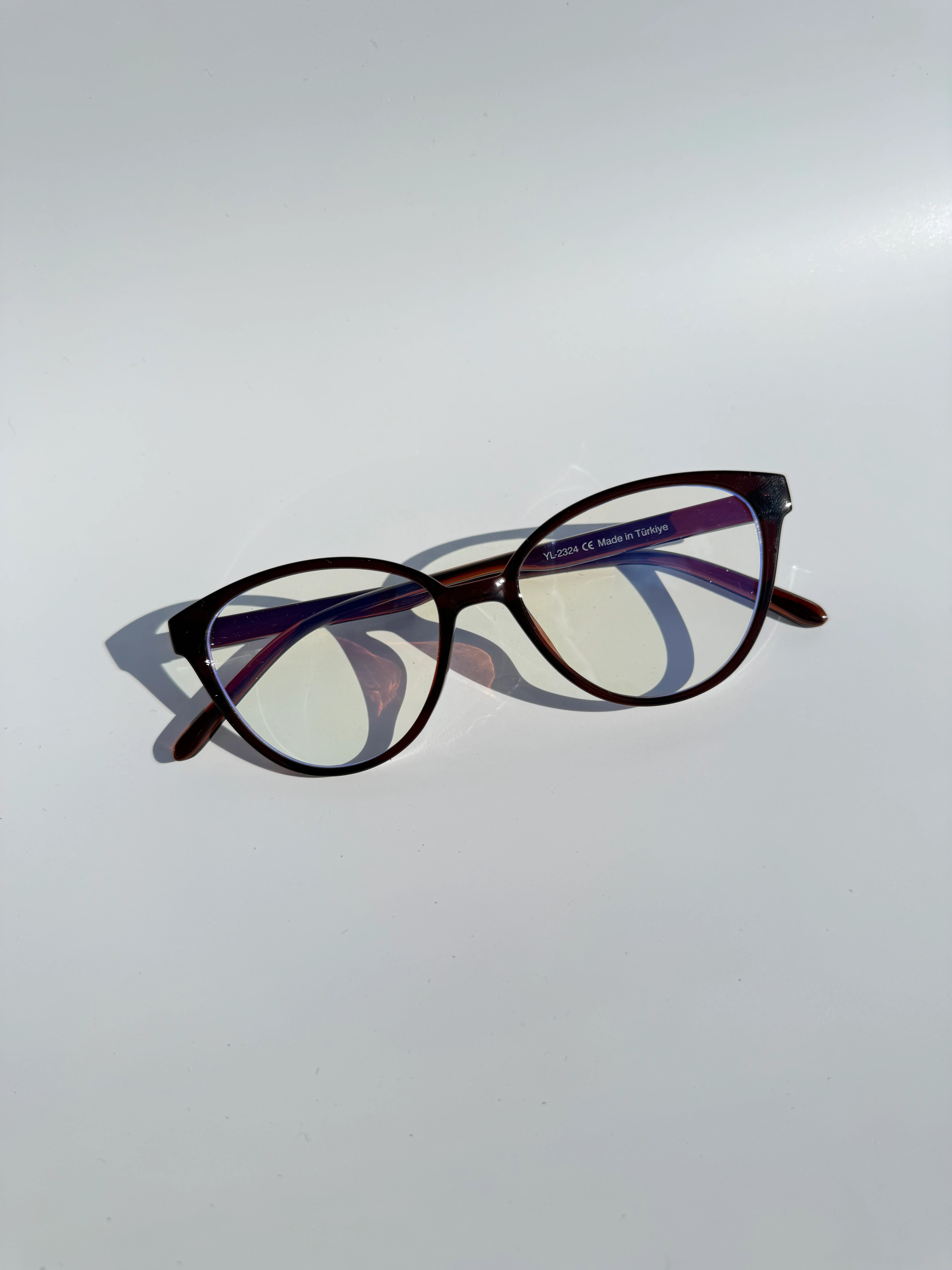 Viyole Mavi Işık Korumalı Gözlük - kahverengi