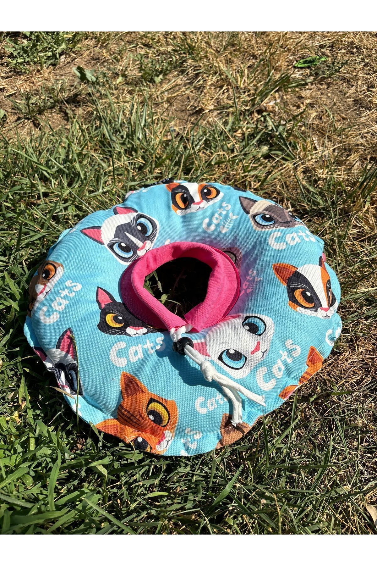 Kedi-Köpek Boyunluk-Elizabeth Yakalık Operasyon Boyunluk-kedi Boyun Yastığı(ÖZEL KUMAŞ)(Maviş Kediler)