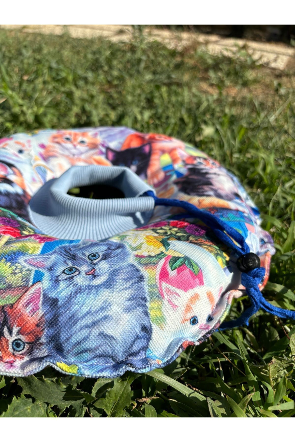 Kedi-Köpek Boyunluk-Elizabeth Yakalık Operasyon Boyunluk-kedi Boyun Yastığı(ÖZEL KUMAŞ)(Kedili Bahçe)