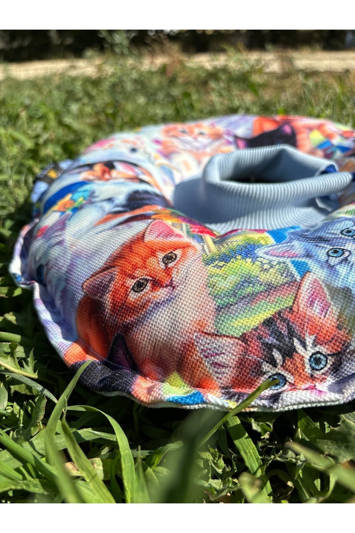 Kedi-Köpek Boyunluk-Elizabeth Yakalık Operasyon Boyunluk-kedi Boyun Yastığı(ÖZEL KUMAŞ)(Kedili Bahçe)