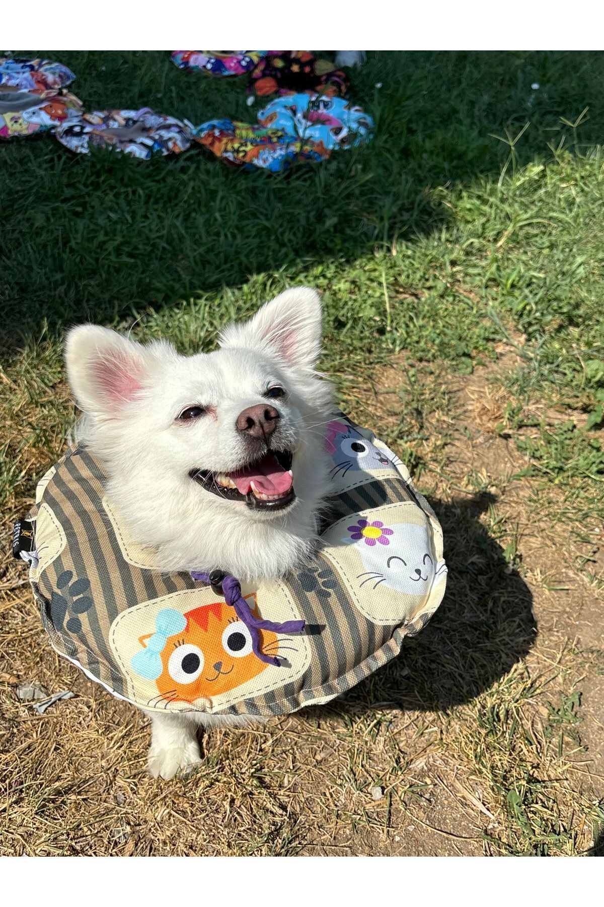 Kedi-Köpek Boyunluk-Elizabeth Yakalık Operasyon Boyunluk-kedi Boyun Yastığı(ÖZEL KUMAŞ)(Kahve Kediler)