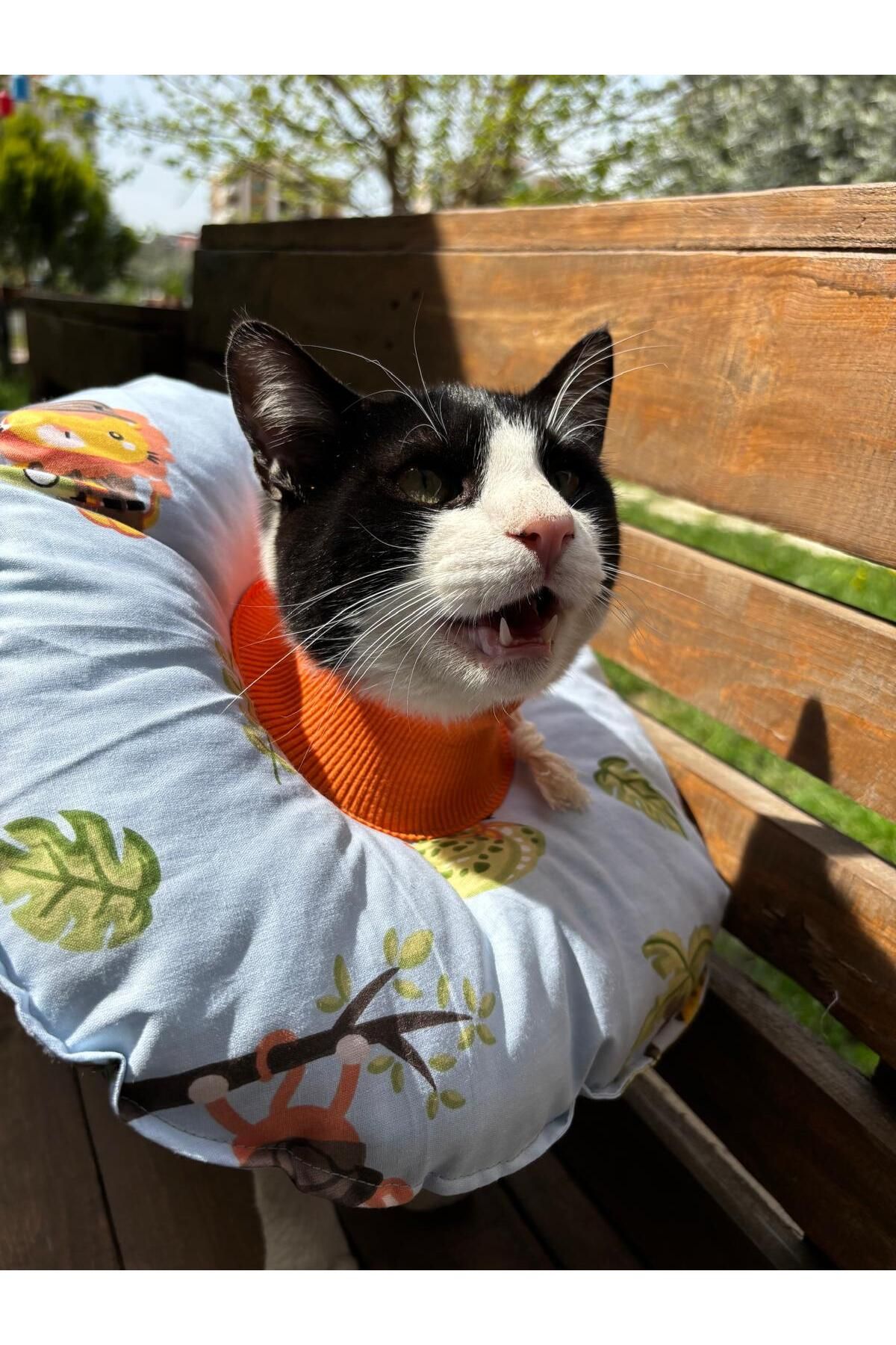 Kedi Ve Köpek Boyunluk-elizabeth Yakalık Operasyon Boyunluk-kedi Boyun Yastığı(SAFARİ)