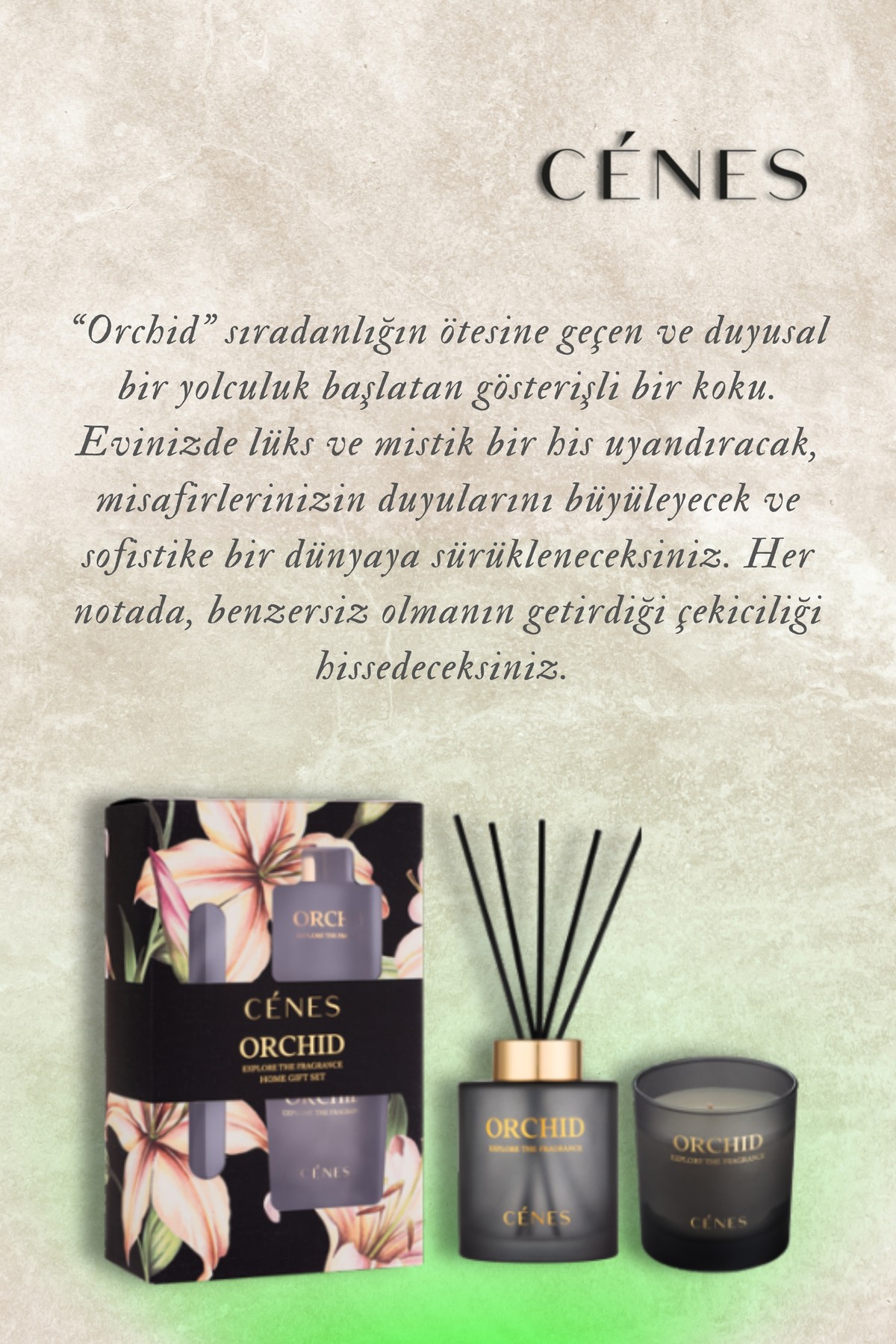 Reed Diffuser 200 ml Candle 200 gr Gift Set Çubuklu Oda Kokusu Mum Hediye Seti