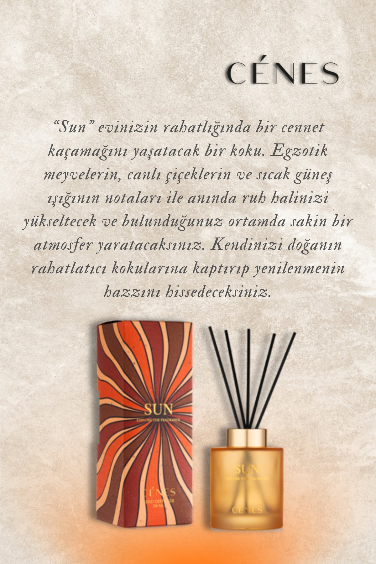 Sun Reed Diffuser 200ml-Çubuklu Oda Kokusu