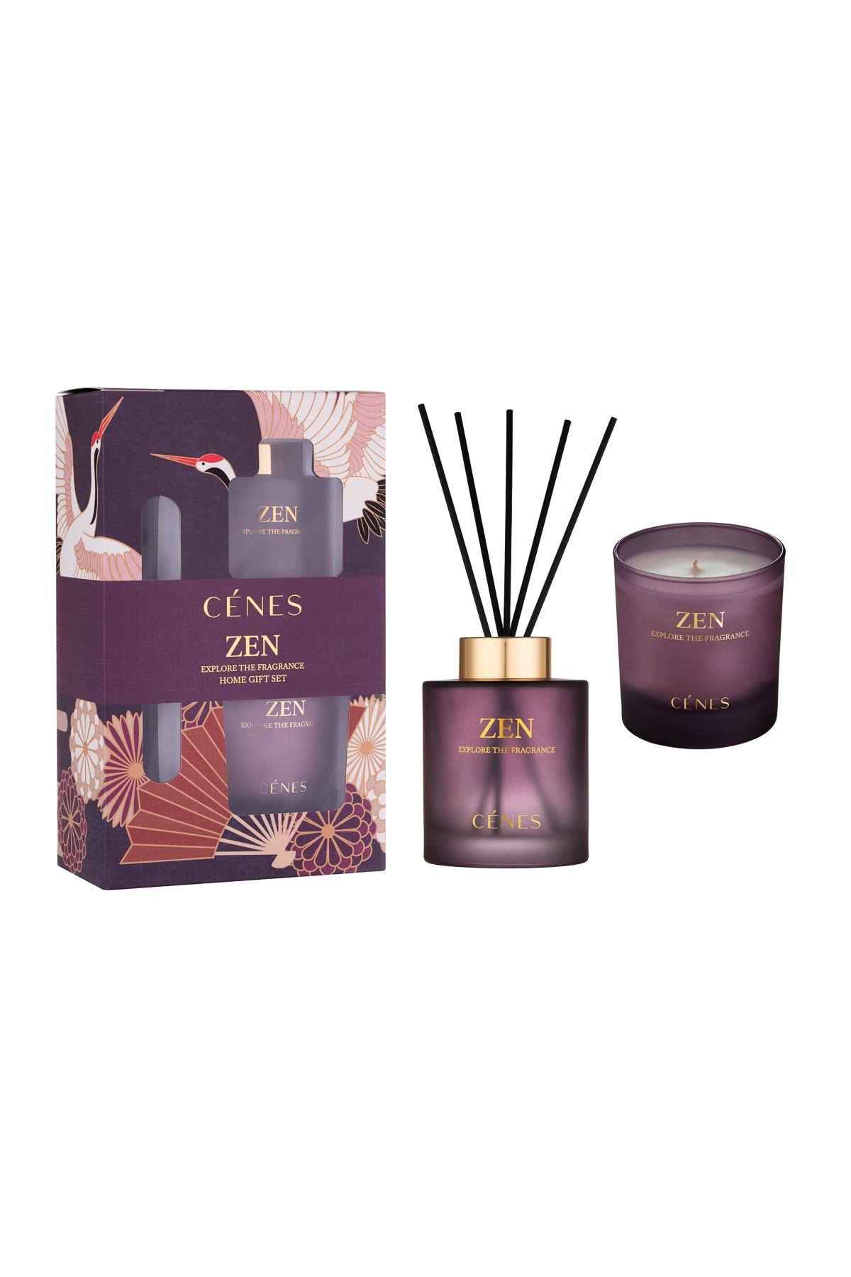 Zen Reed Diffuser 200 ml + Candle 200 g Gift Set/ Çubuklu Oda Kokusu+Mum Hediye Seti