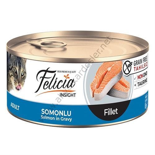 Felicia Tahılsız 85 gr Konserve Somonlu Fileto Yaş Kedi Maması