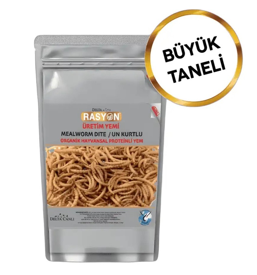 Rasyon Un Kurtlu Organik Hayvansal Proteinli Üretim Yemi Büyük Taneli 1 Kg