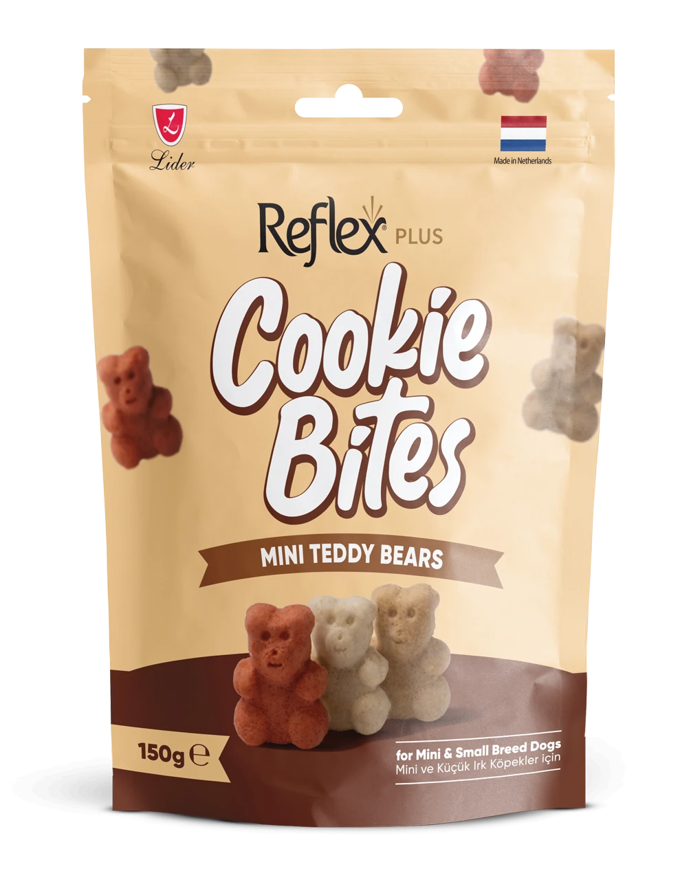 Reflex Plus Cookie Bites Mini Teddy Bears Küçük Irk Yetişkin Köpek Ödül Maması 150 Gr
