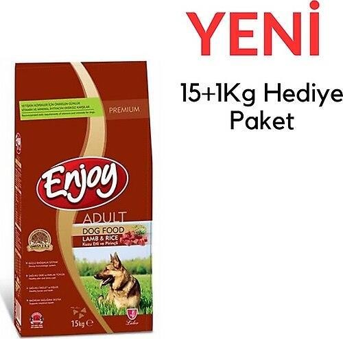 Enjoy Kuzu Pirinç Yetişkin Köpek Maması 15+1Kg Hediyeli