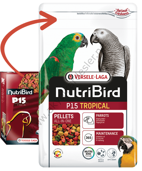 Versele Laga Nutribird P15 Tropical Papağanlar İçin Meyveli Pelet Yem 1 kg