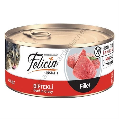 Felicia Tahılsız 85 gr Konserve Biftekli Fileto Yaş Kedi Maması