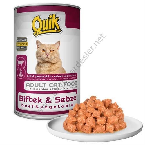 Quik Kedi 415 gr Biftek-Sebze Konserve