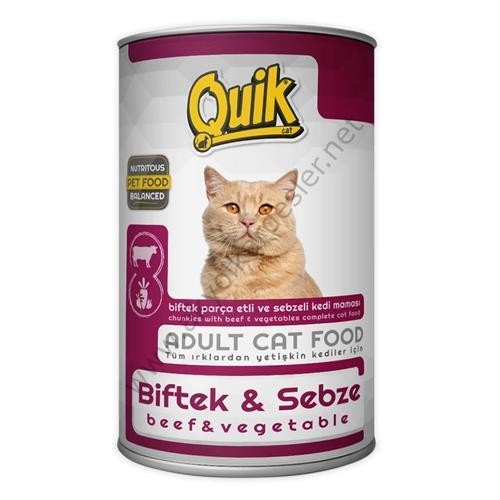 Quik Kedi 415 gr Biftek-Sebze Konserve