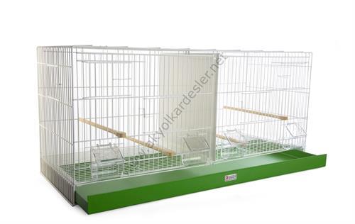 White Road Profesyonel Çift Hane Üretim Kafesi Izgaralı 110cm (Beyaz-Yeşil)