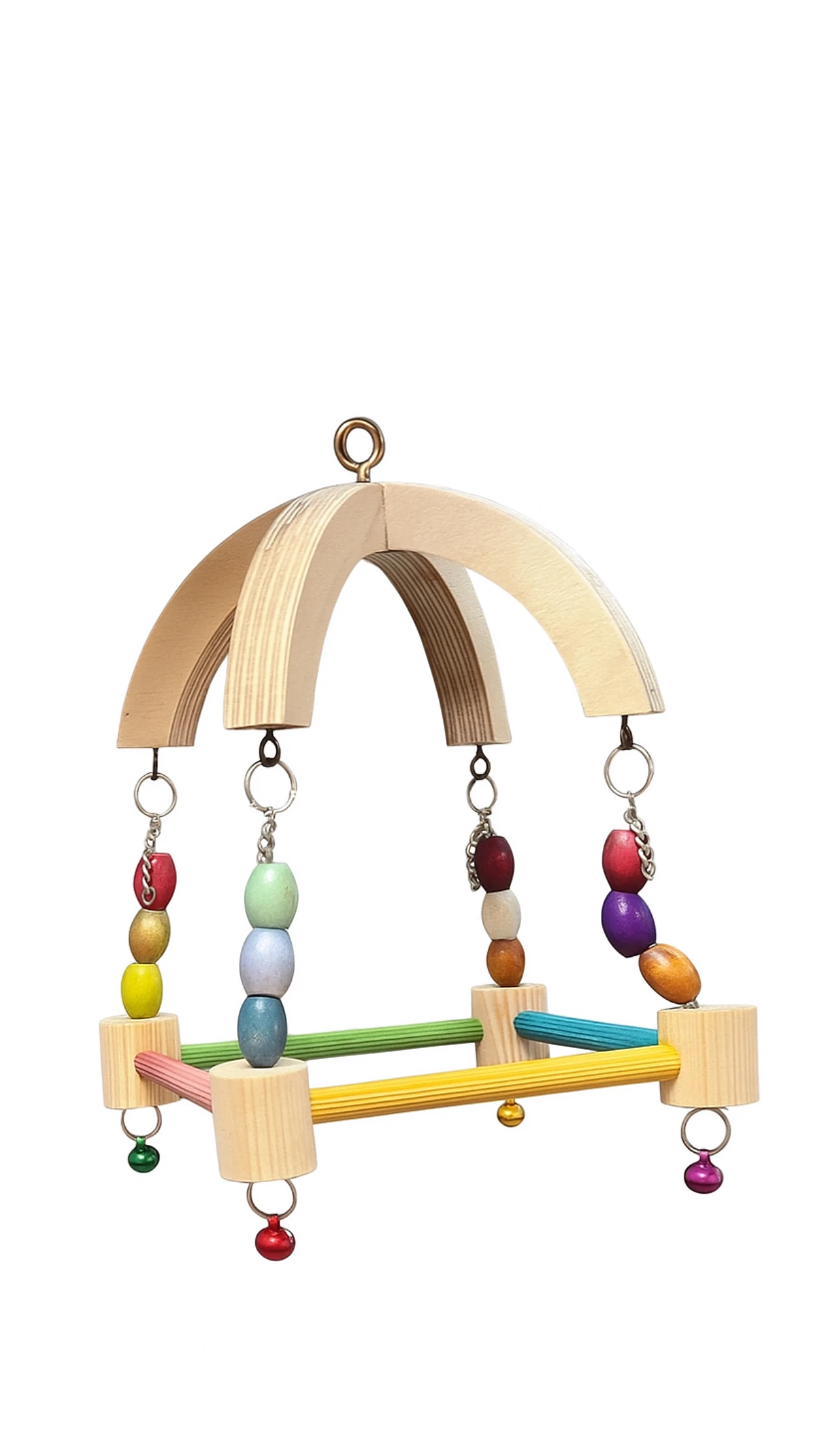 White Road Kubbeli Renkli Ahşap Kuş Oyuncağı