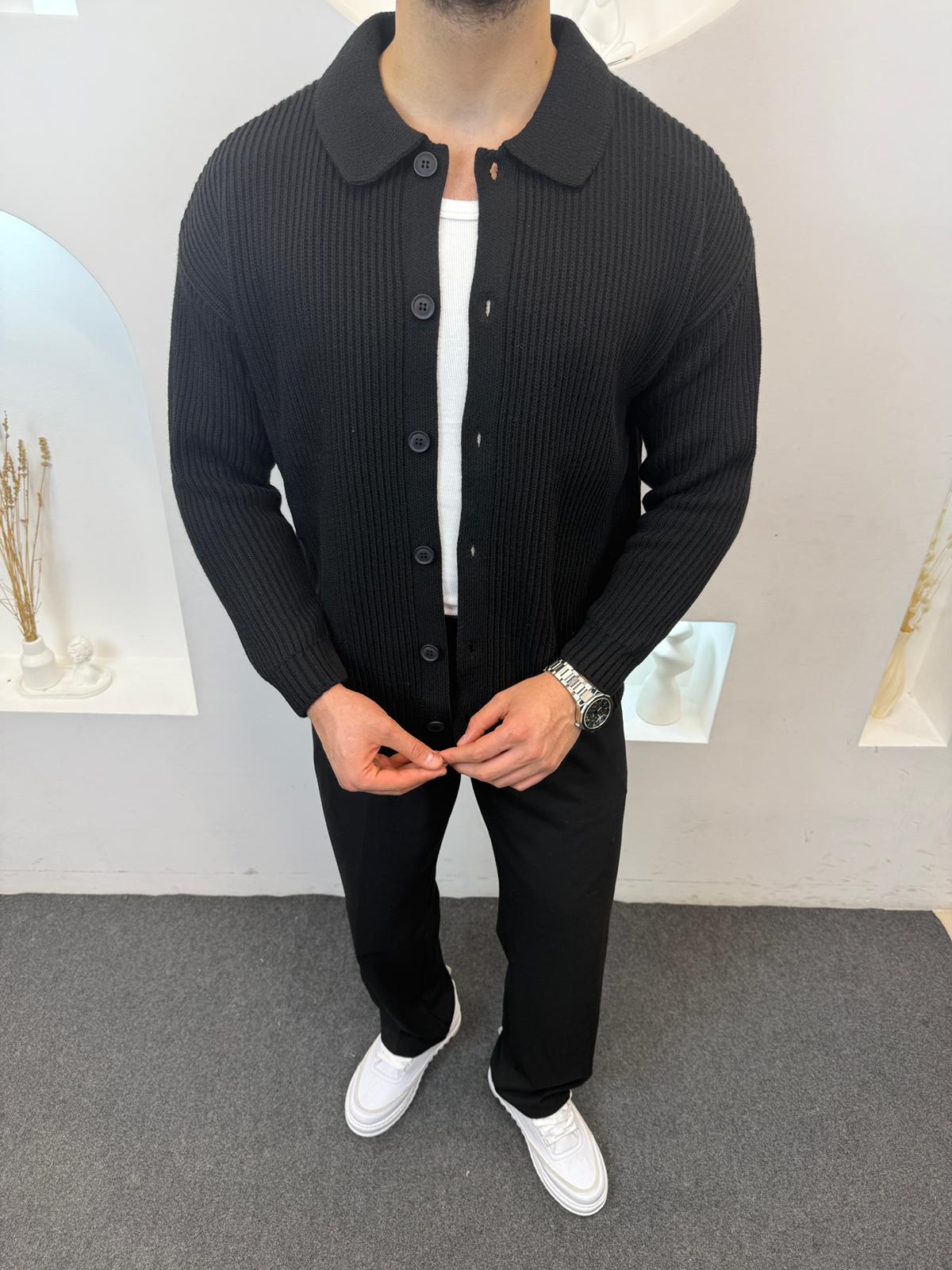 Örgü Hırka - Siyah