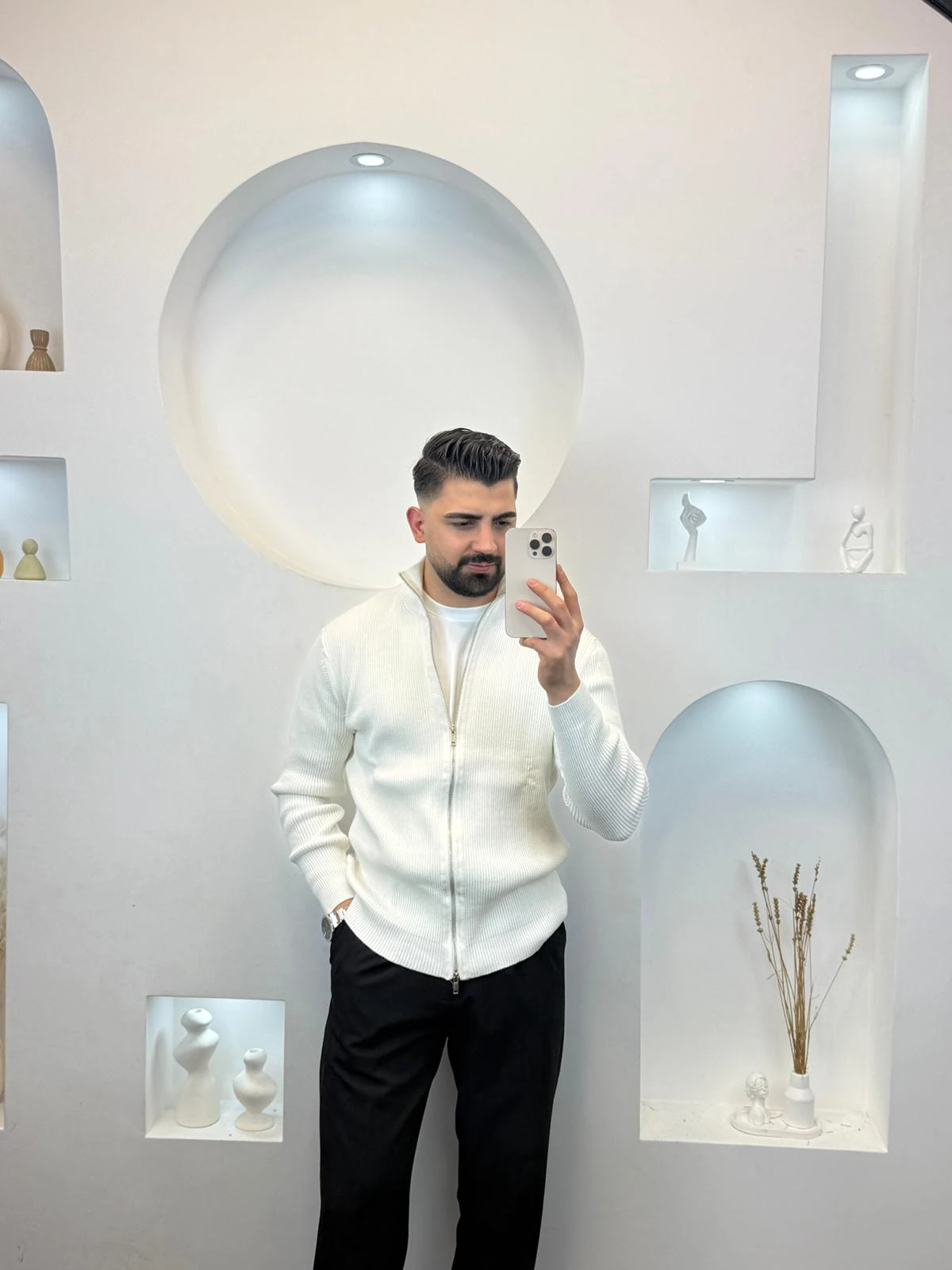 Triko Hırka - Beyaz