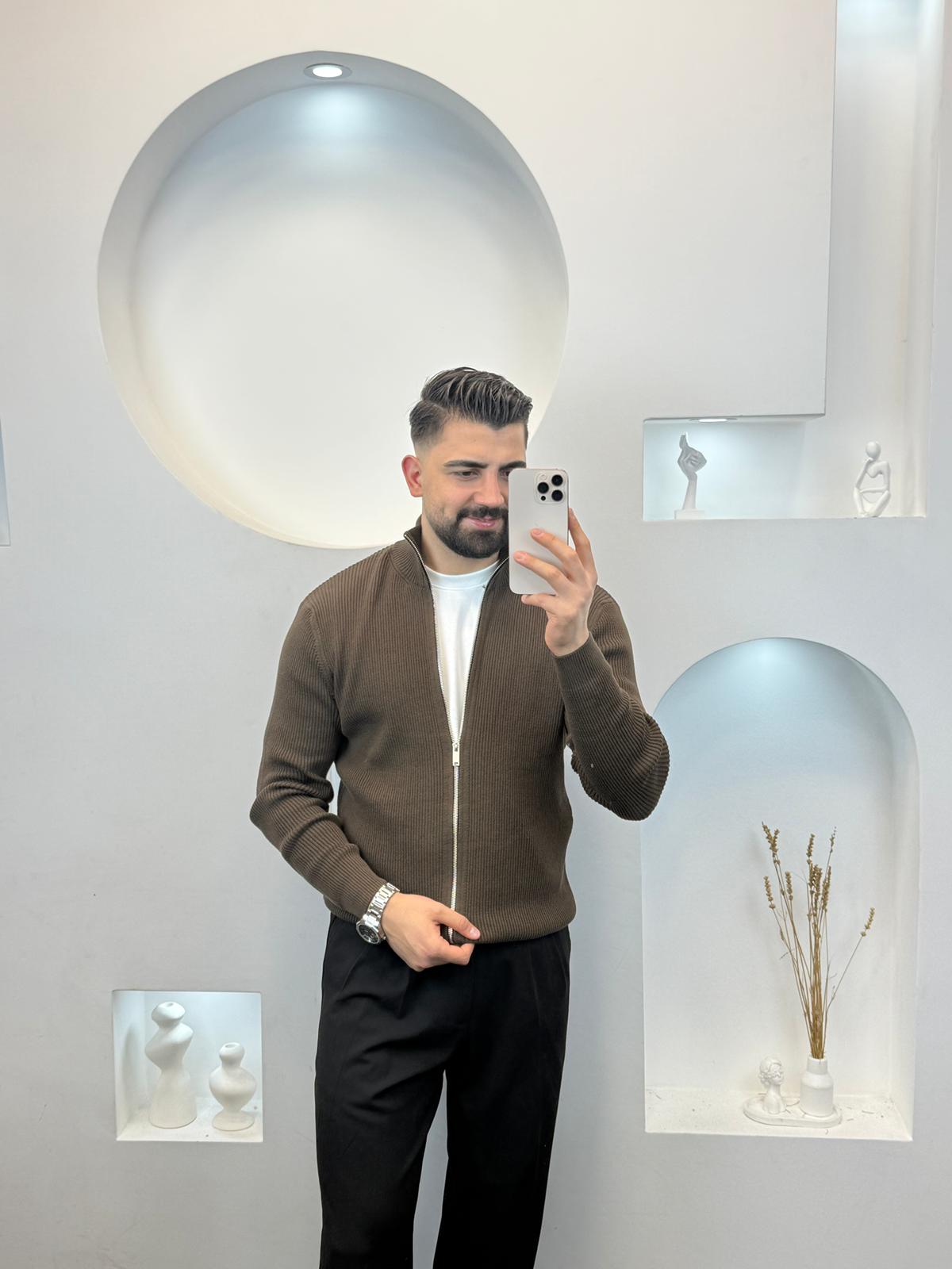 Triko Hırka - Kahverengi