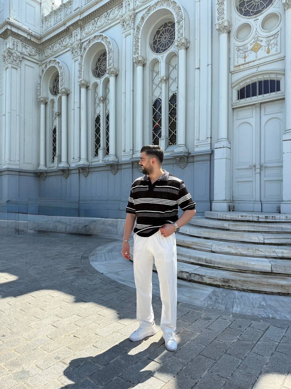 Örgü Triko Polo Yaka T-Shirt
