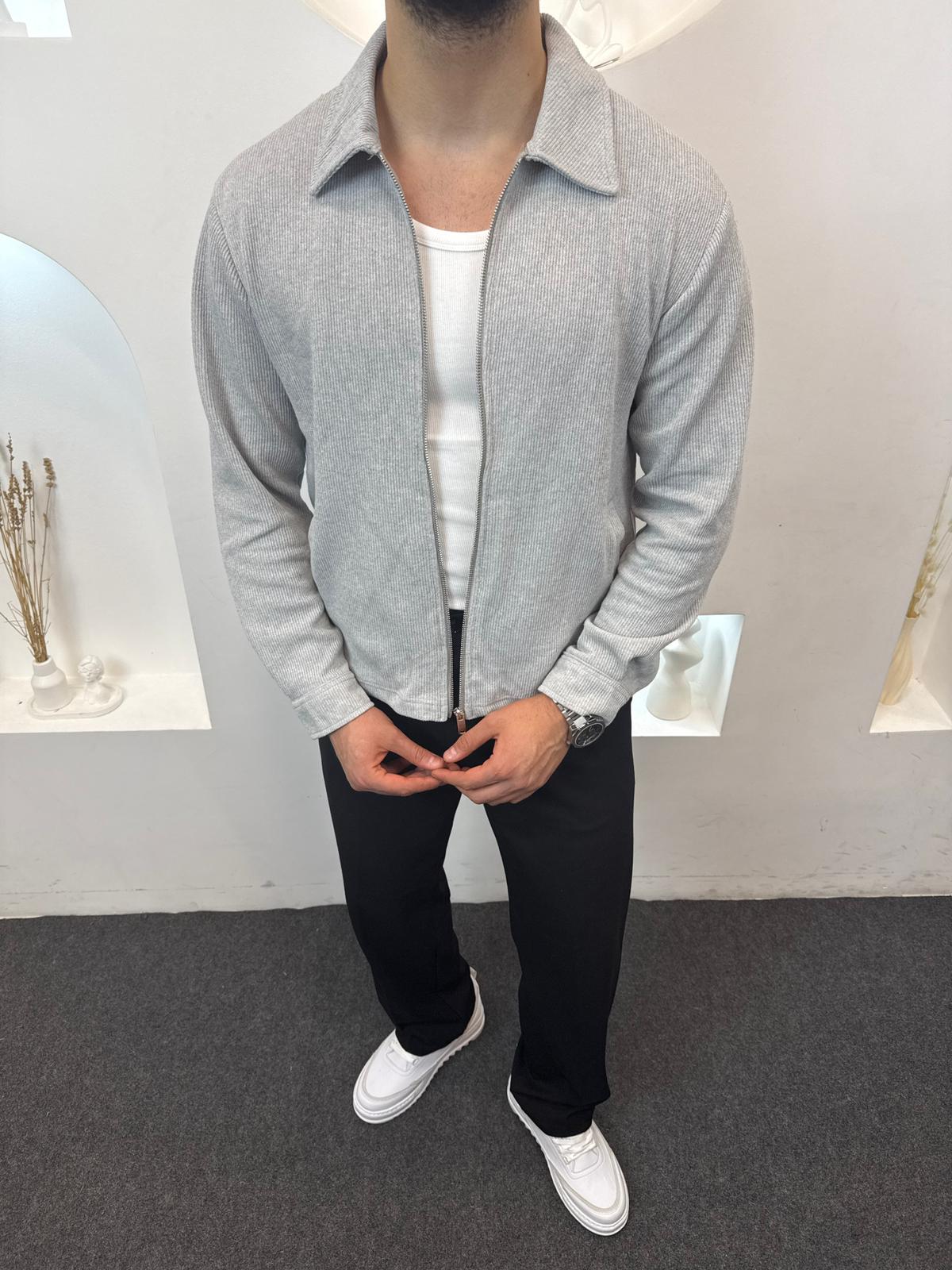 Likralı Mevsimlik Ceket - Gri