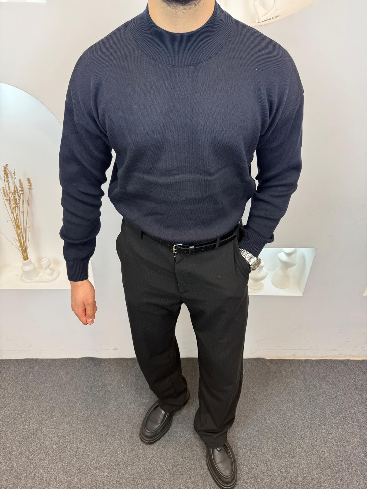 Owersize Yarım Balıkçı - Lacivert