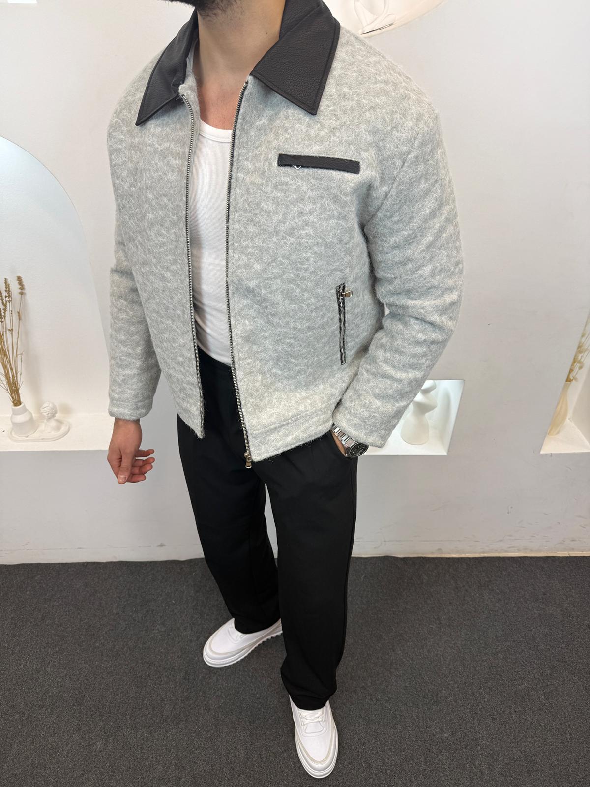 Keçe Kumaş Ceket - Gri