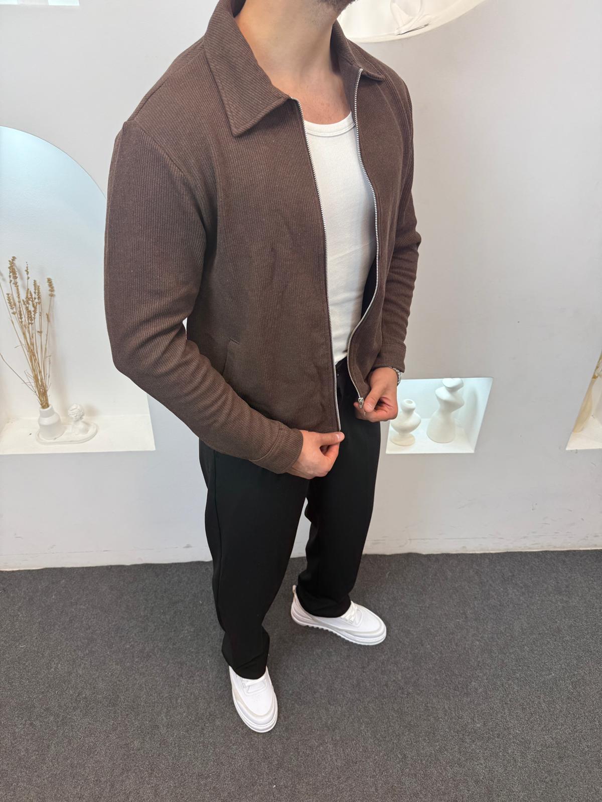 Likralı Mevsimlik Ceket - Kahverengi