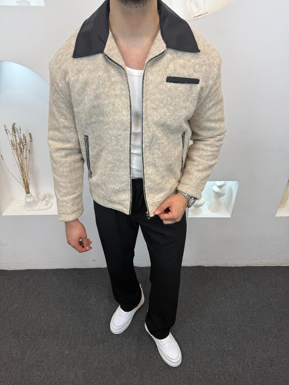 Keçe Kumaş Ceket - Bej