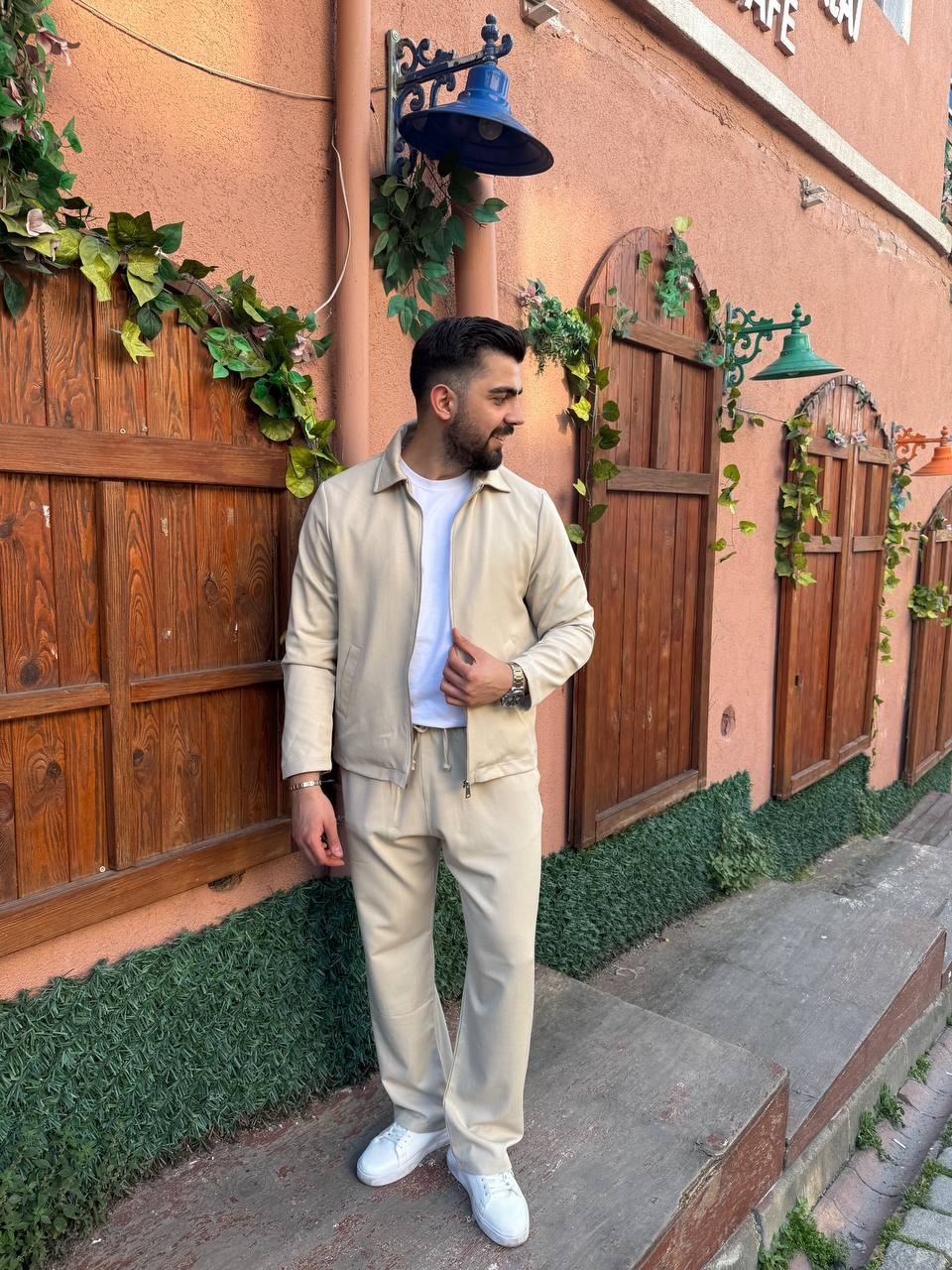  Gabardin Mevsimlik Kumaş Takım  - bej