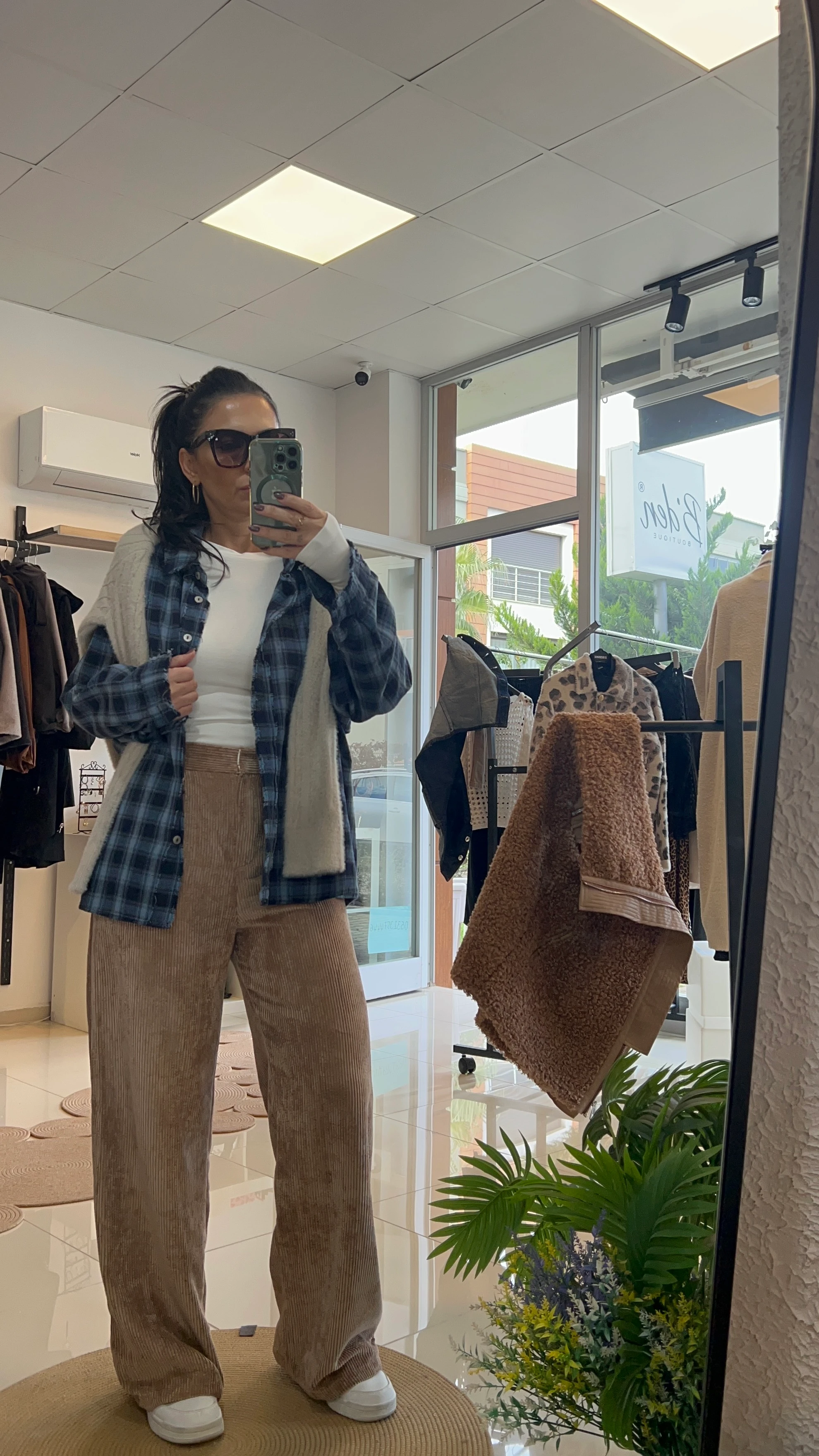 VİZON KADİFE PALAZZO PANTOLON