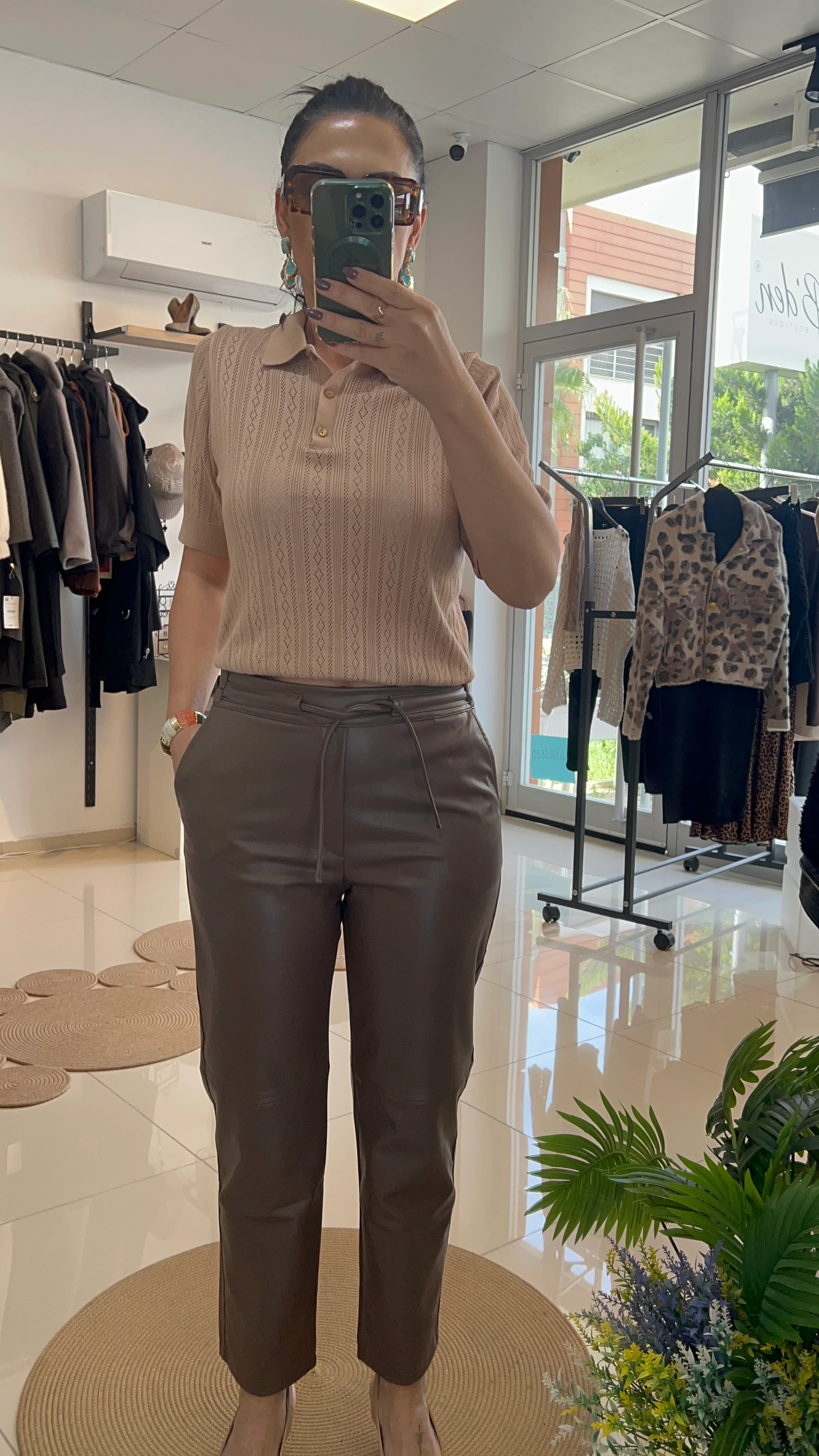 KAHVE DERİ PANTOLON