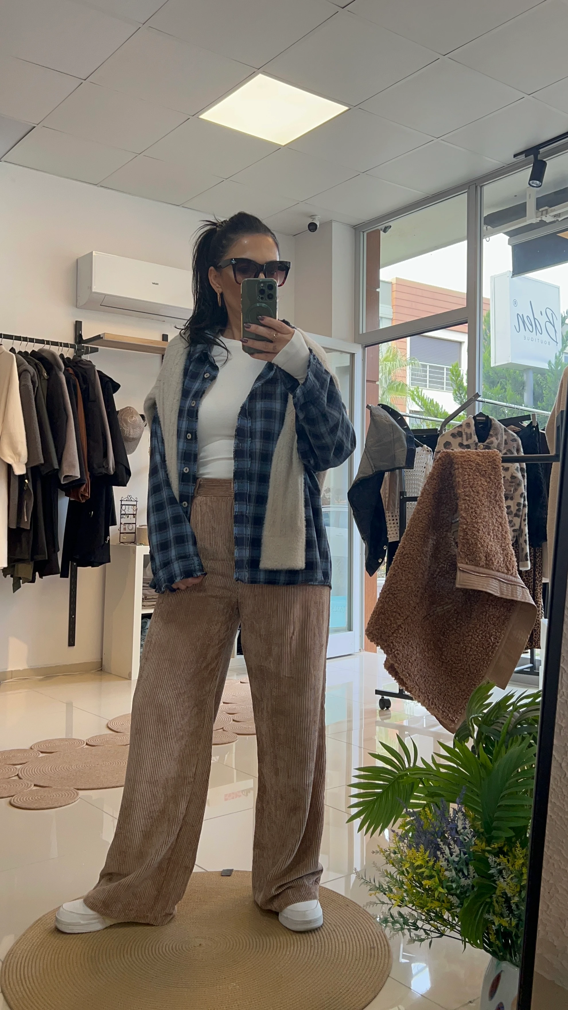 VİZON KADİFE PALAZZO PANTOLON