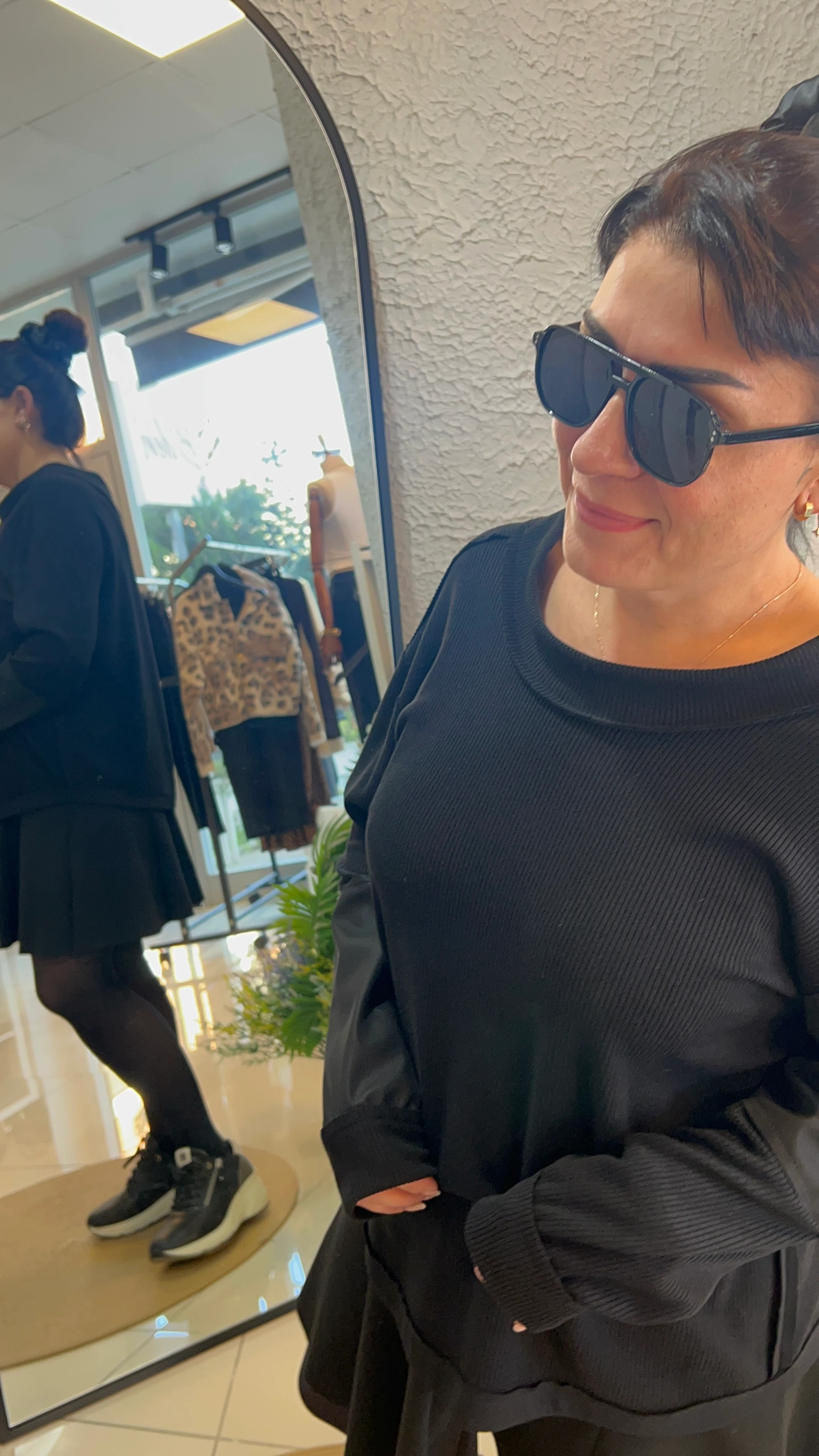 Siyah Fermuar Detaylı Triko Bluz