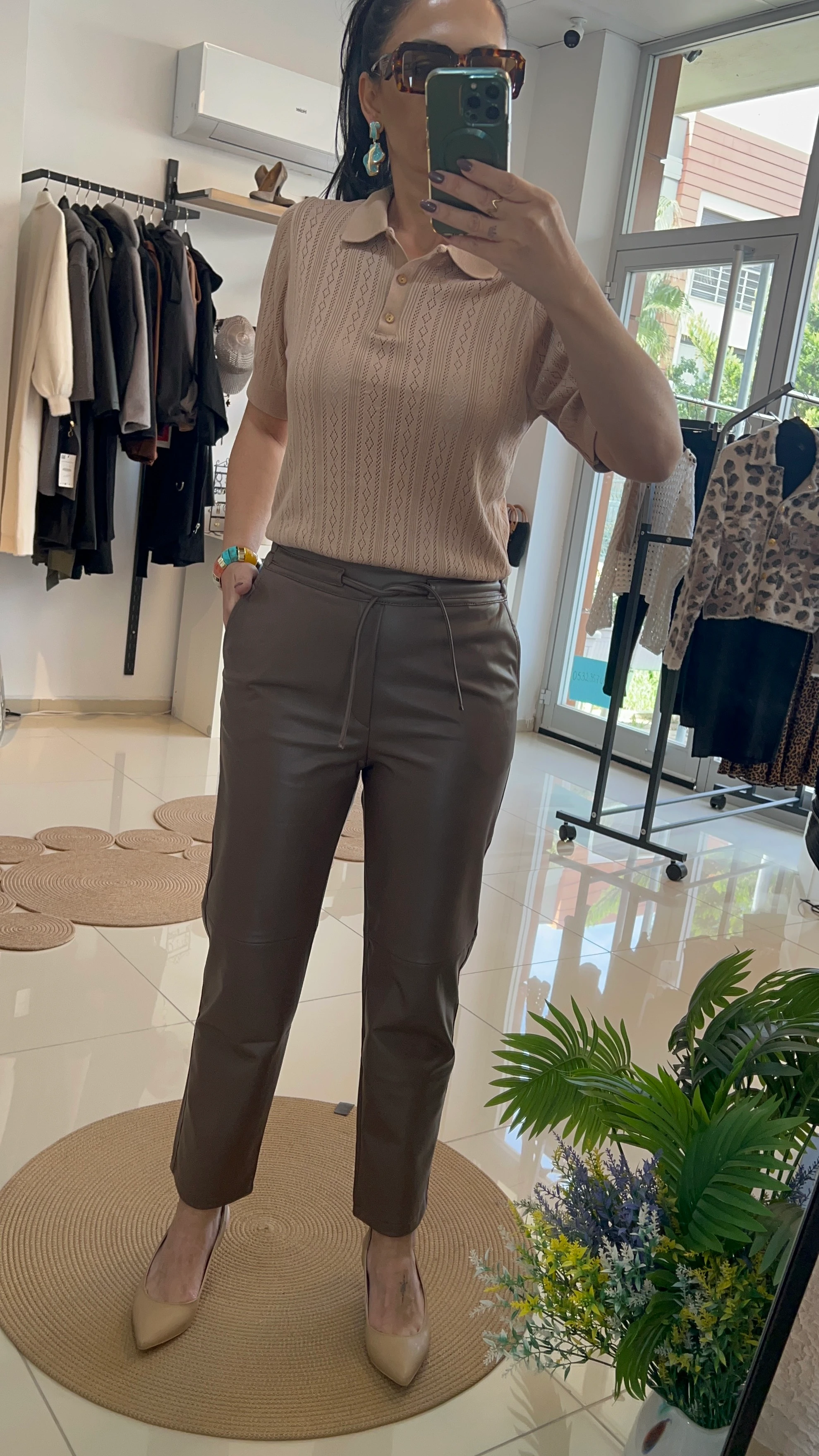 KAHVE DERİ PANTOLON