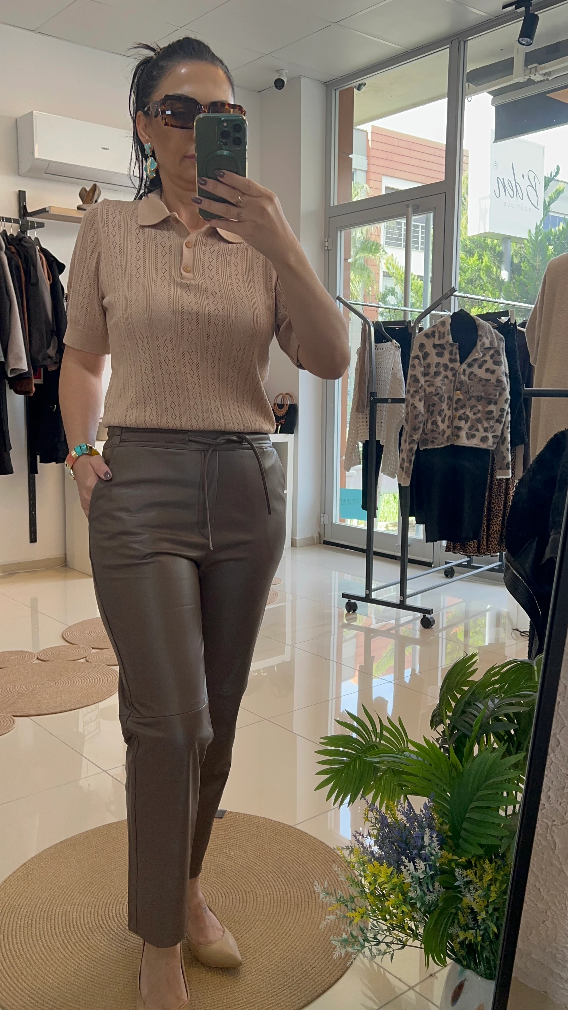 KAHVE DERİ PANTOLON