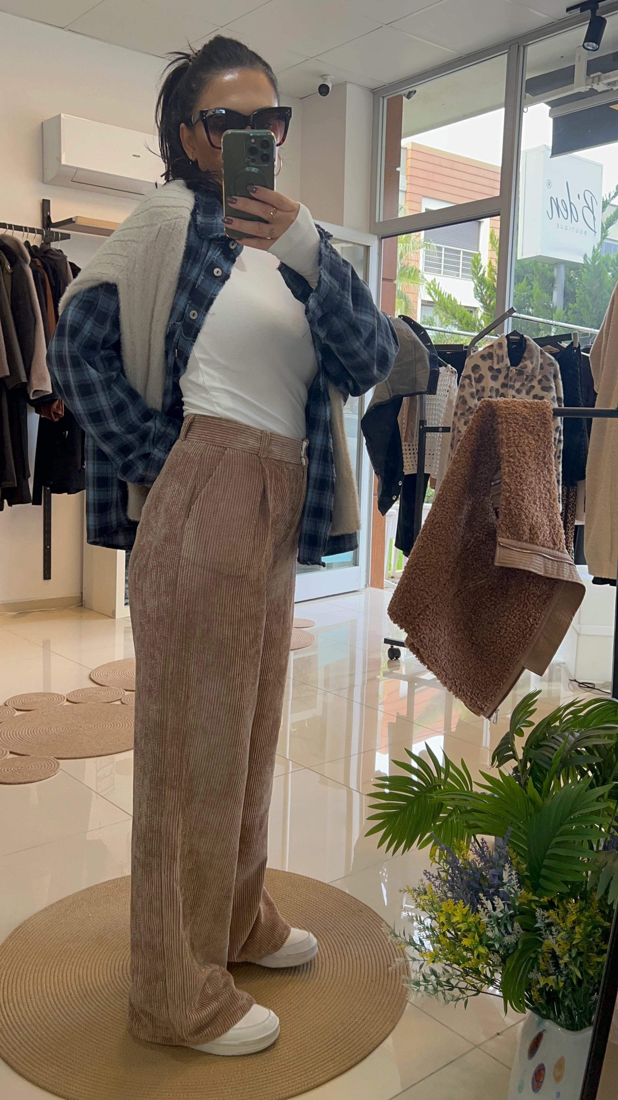 VİZON KADİFE PALAZZO PANTOLON